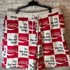 Brixton Coca Cola Voyage Red and White Board Shorts Sz XL